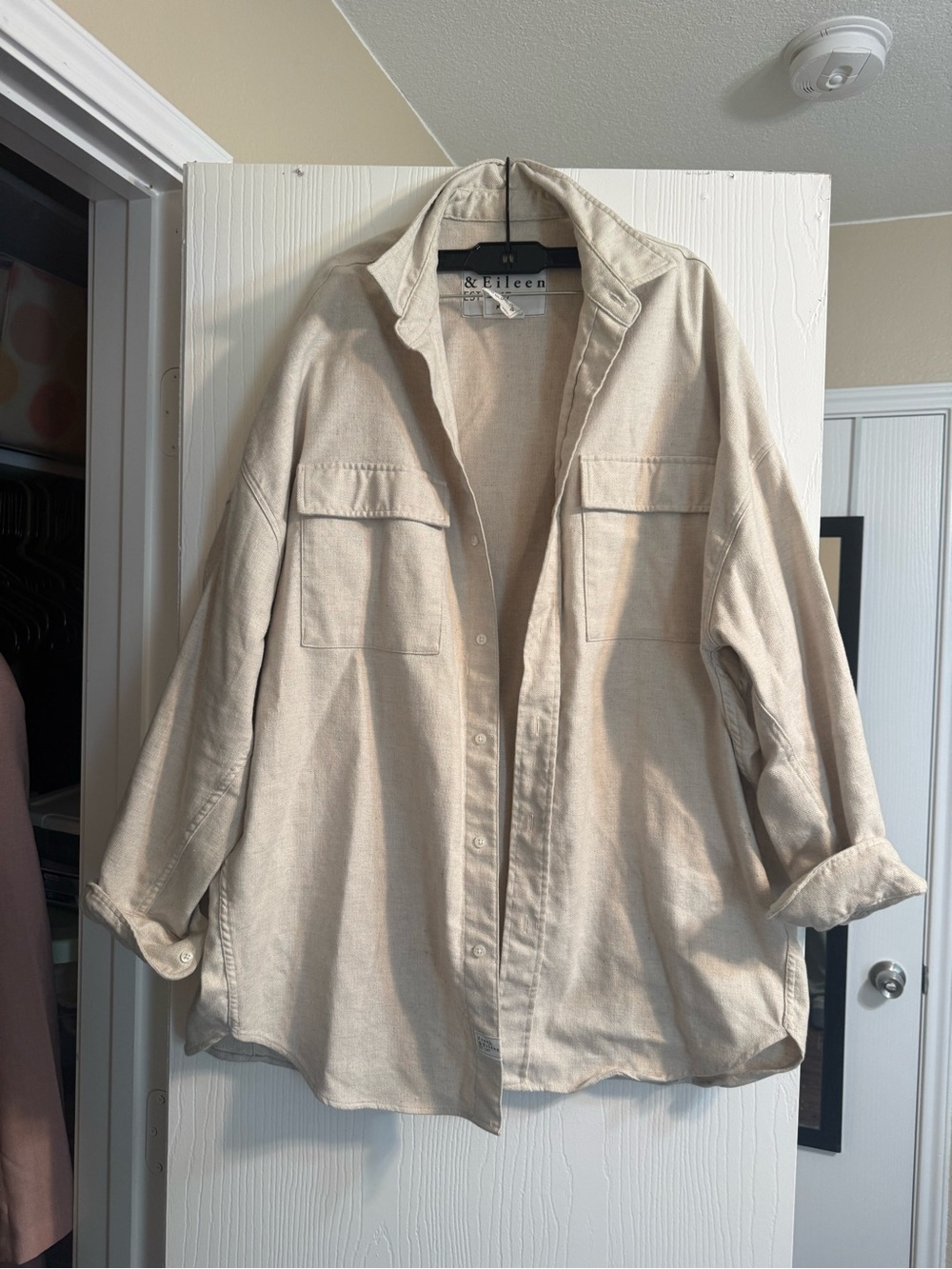 Frank & Eileen Cream Oversized Utility Shacket